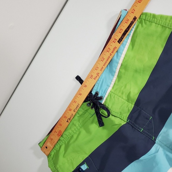 Patagonia Men Board Shorts Size 34 Striped Zipper Pocket Swim Surf Beach READ - Picture 9 of 14